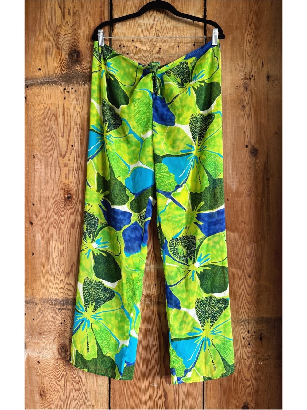 Sz S Y2K Victoria’s Secret Tie Front Straight Leg Sheer Swim Coverup Pant EUC
